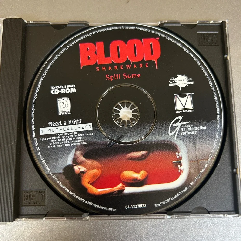 Interactive Blood Shareware PC DOS CD-ROM 1997 Horror FPS disc vintage 90s